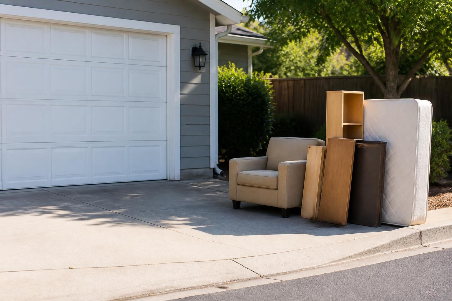 Cleared garage area after junk removal service