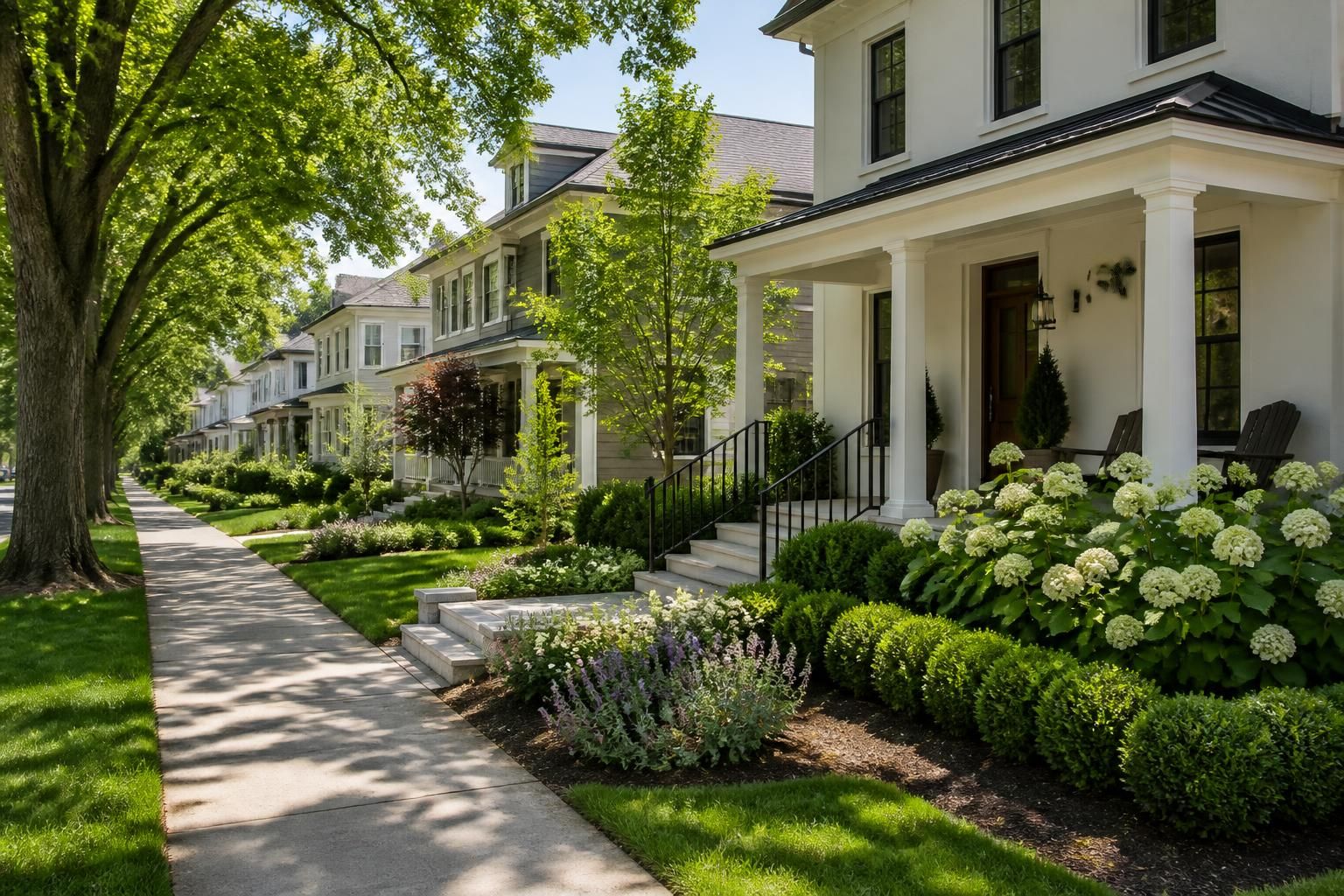 Elegant neighborhood street in Terrell Hills
